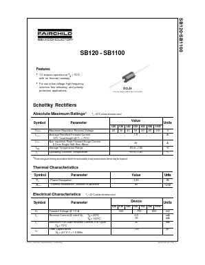 SB130 Datasheet PDF Fairchild Semiconductor