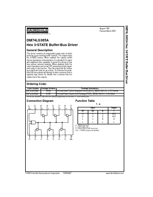 DM74LS365AM Datasheet PDF Fairchild Semiconductor