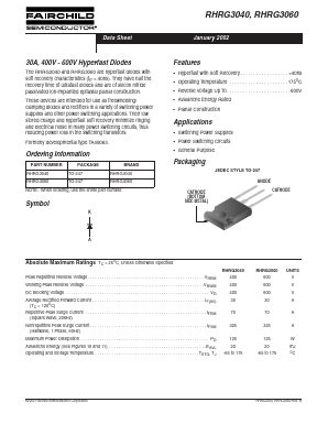 RHRG3040 Datasheet PDF Fairchild Semiconductor