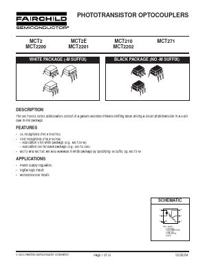 MCT2ETVM Datasheet PDF Fairchild Semiconductor