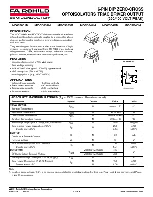 MOC3031FM Datasheet PDF Fairchild Semiconductor