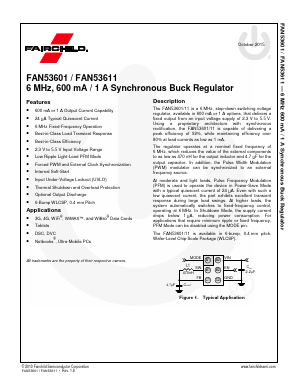 FAN53611AUC13X Datasheet PDF Fairchild Semiconductor