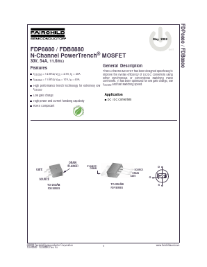 FDB8880 Datasheet PDF Fairchild Semiconductor