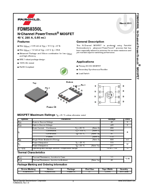 FDMS8350L Datasheet PDF Fairchild Semiconductor