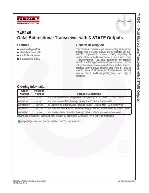 74F245 Datasheet PDF Fairchild Semiconductor