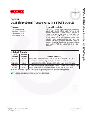 74F245MSA_Q Datasheet PDF Fairchild Semiconductor
