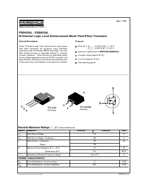 FDP6030L Datasheet PDF Fairchild Semiconductor