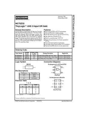 NC7SZ32M5 Datasheet PDF Fairchild Semiconductor