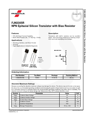 FJN3305R_15 Datasheet PDF Fairchild Semiconductor