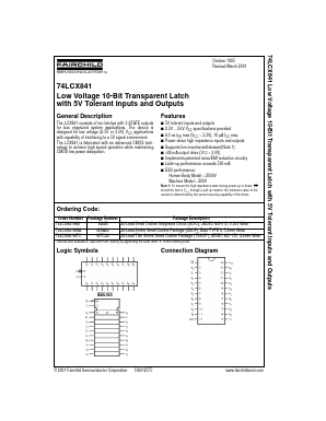 74LCX841 Datasheet PDF Fairchild Semiconductor