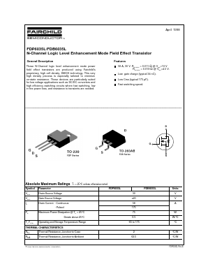 FDP6035L Datasheet PDF Fairchild Semiconductor