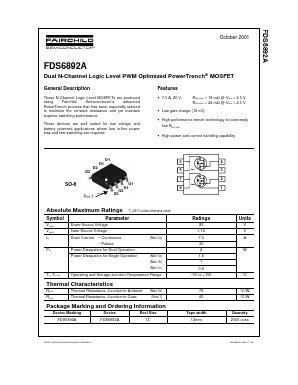 FDS6892A Datasheet PDF Fairchild Semiconductor