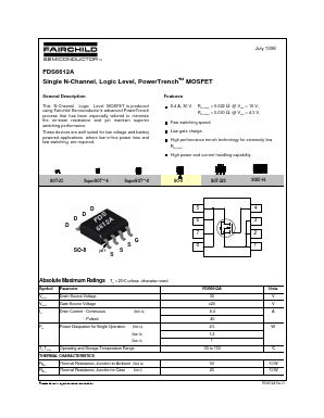 FDS6612A Datasheet PDF Fairchild Semiconductor