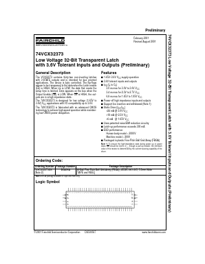 74VCX32373 Datasheet PDF Fairchild Semiconductor