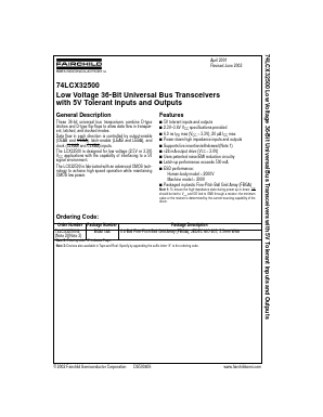 74LCX32500 Datasheet PDF Fairchild Semiconductor