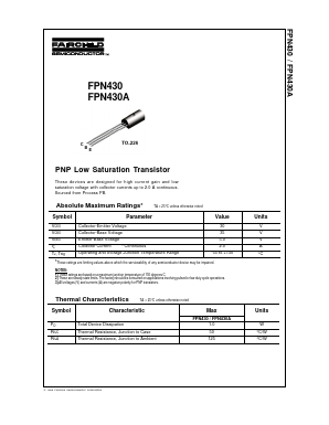 FPN430 Datasheet PDF Fairchild Semiconductor