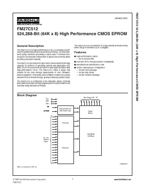 FM27C512Q150 Datasheet PDF Fairchild Semiconductor
