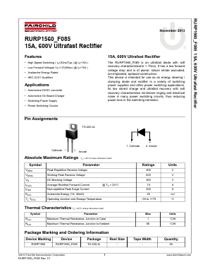 RURP1560_F085 Datasheet PDF Fairchild Semiconductor