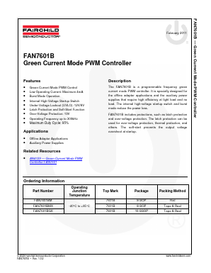 FAN7601B Datasheet PDF Fairchild Semiconductor