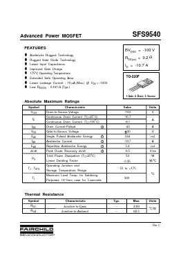 SFS9540 Datasheet PDF Fairchild Semiconductor