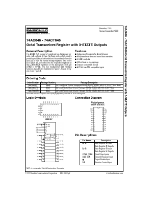 74AC646CW Datasheet PDF Fairchild Semiconductor