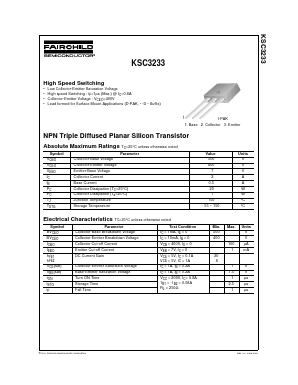 KSC3233 Datasheet PDF Fairchild Semiconductor