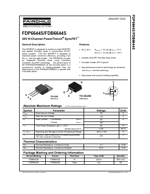 FDP6644S Datasheet PDF Fairchild Semiconductor