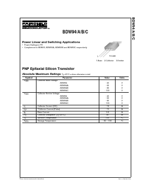 BDW94A Datasheet PDF Fairchild Semiconductor