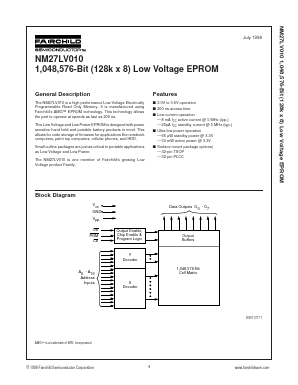NM27LV010TE200 Datasheet PDF Fairchild Semiconductor