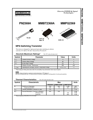 MMPQ2369 Datasheet PDF Fairchild Semiconductor