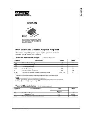 BC857S Datasheet PDF Fairchild Semiconductor