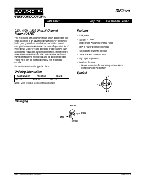 IRFD320 Datasheet PDF Fairchild Semiconductor