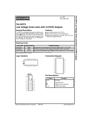 74LVX573MTCX Datasheet PDF Fairchild Semiconductor