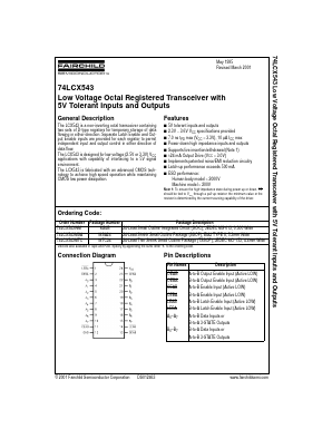 74LCX543WM Datasheet PDF Fairchild Semiconductor