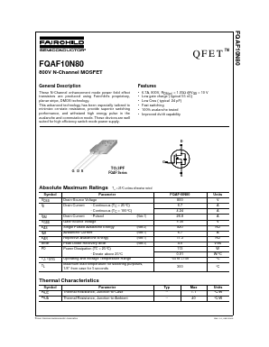 FQAF10N80 Datasheet PDF Fairchild Semiconductor