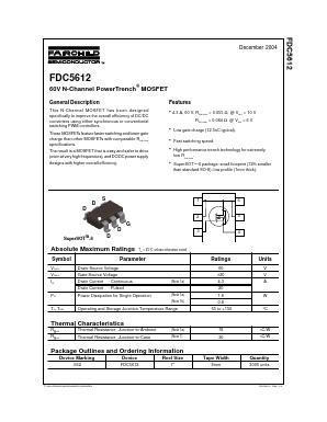 FDC5612 Datasheet PDF Fairchild Semiconductor