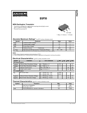 BSP50 Datasheet PDF Fairchild Semiconductor