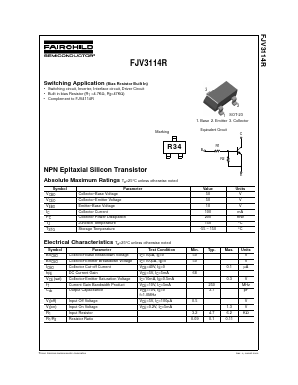 FJV3114R Datasheet PDF Fairchild Semiconductor