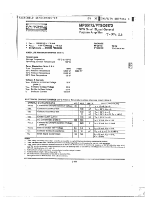 MPS5172 Datasheet PDF Fairchild Semiconductor