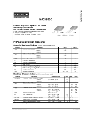 MJD32C Datasheet PDF Fairchild Semiconductor