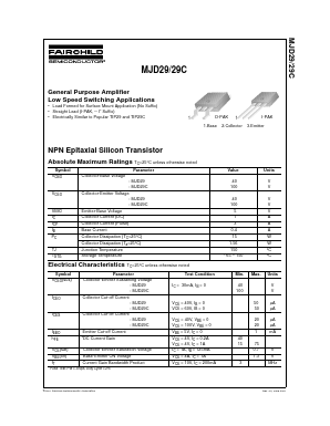 MJD29C Datasheet PDF Fairchild Semiconductor