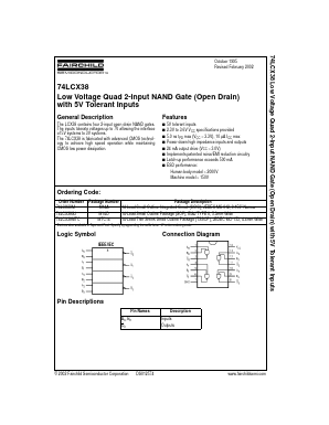 74LCX38CW Datasheet PDF Fairchild Semiconductor