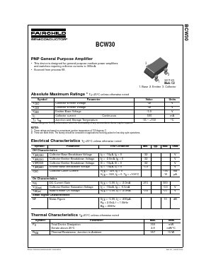 BCW30 Datasheet PDF Fairchild Semiconductor