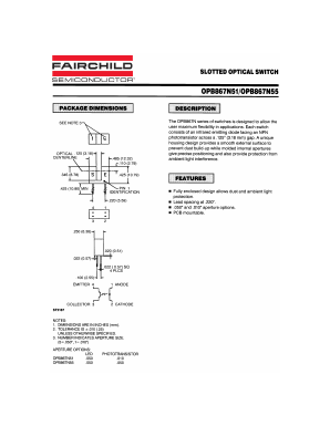 OPB867N Datasheet PDF Fairchild Semiconductor