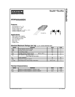 FFPF60SA60DS Datasheet PDF Fairchild Semiconductor