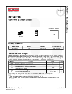 BAT54HT1G Datasheet PDF Fairchild Semiconductor