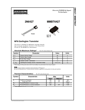 MMBT6427 Datasheet PDF Fairchild Semiconductor