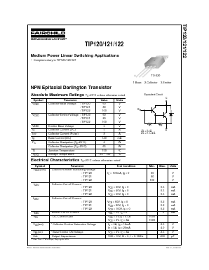 TIP120 Datasheet PDF Fairchild Semiconductor