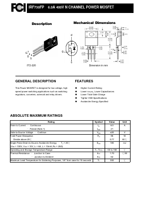 IRF730FP Datasheet PDF First Components International