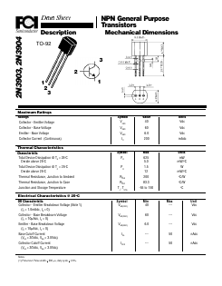 2N3904 Datasheet PDF First Components International